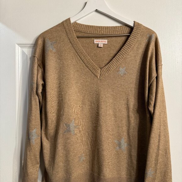 Knox Rose Star Embellished Sweater V-Neck Size M - Picture 3 of 6